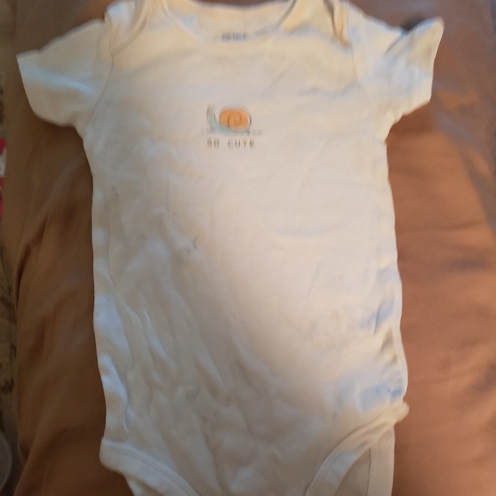 12 Mos Carters "So Cute" Snail White Onesie